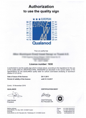 Supplier Quality Certificates