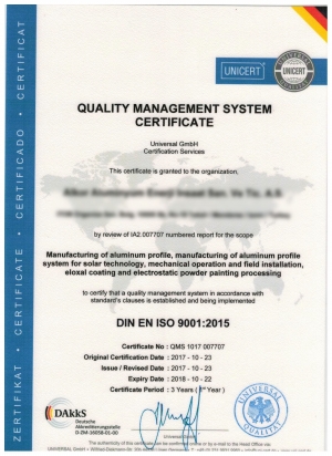 Supplier Quality Certificates